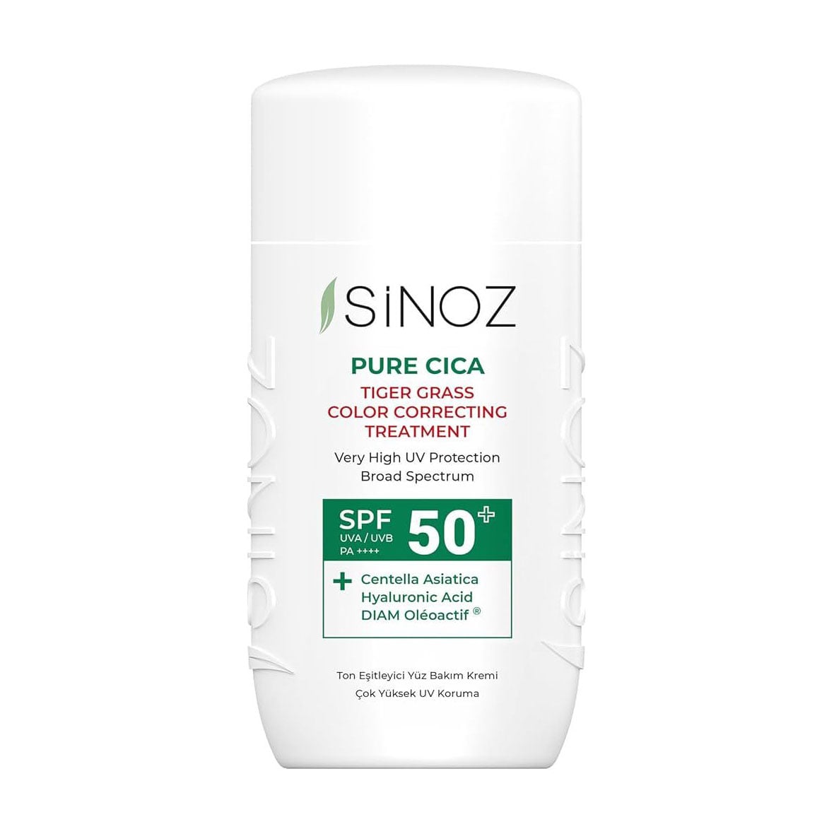 Cонцезахисний флюїд для обличчя Sinoz Pure Cica Tiger Grass Color Correcting Treatment SPF 50+ PA++++, 50 мл